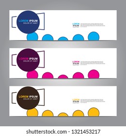 Vector abstract web banner design template. Collection of web banner template. Abstract geometric web design banner template isolated on grey background. Header - landing page Web Design Elements 