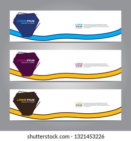 Vector abstract web banner design template. Collection of web banner template. Abstract geometric web design banner template isolated on grey background. Header - landing page Web Design Elements 