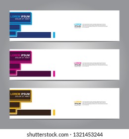 Vector abstract web banner design template. Collection of web banner template. Abstract geometric web design banner template isolated on grey background. Header - landing page Web Design Elements 