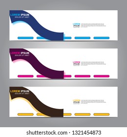 Vector abstract web banner design template. Collection of web banner template. Abstract geometric web design banner template isolated on grey background. Header - landing page Web Design Elements 