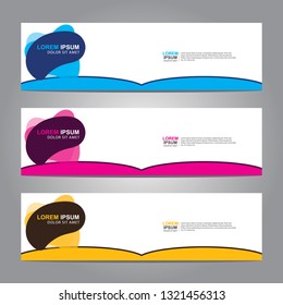 Vector abstract web banner design template. Collection of web banner template. Abstract geometric web design banner template isolated on grey background. Header - landing page Web Design Elements 