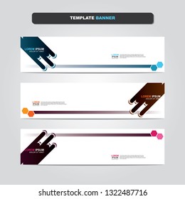 Vector abstract web banner design template. Collection of web banner template. Abstract geometric web design banner template isolated on grey background. Header - landing page Web Design Elements 