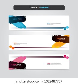 Vector abstract web banner design template. Collection of web banner template. Abstract geometric web design banner template isolated on grey background. Header - landing page Web Design Elements 