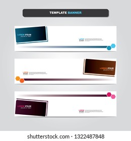 Vector abstract web banner design template. Collection of web banner template. Abstract geometric web design banner template isolated on grey background. Header - landing page Web Design Elements 