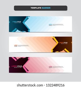 Vector abstract web banner design template. Collection of web banner template. Abstract geometric web design banner template isolated on grey background. Header - landing page Web Design Elements 