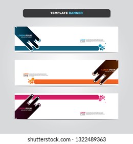 Vector abstract web banner design template. Collection of web banner template. Abstract geometric web design banner template isolated on grey background. Header - landing page Web Design Elements 