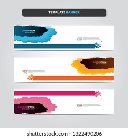 Vector abstract web banner design template. Collection of web banner template. Abstract geometric web design banner template isolated on grey background. Header - landing page Web Design Elements 