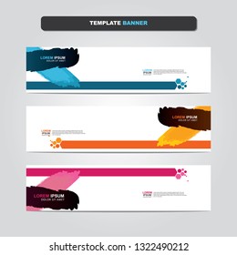 Vector abstract web banner design template. Collection of web banner template. Abstract geometric web design banner template isolated on grey background. Header - landing page Web Design Elements 