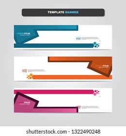 Vector abstract web banner design template. Collection of web banner template. Abstract geometric web design banner template isolated on grey background. Header - landing page Web Design Elements 
