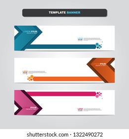 Vector abstract web banner design template. Collection of web banner template. Abstract geometric web design banner template isolated on grey background. Header - landing page Web Design Elements 