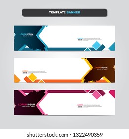 Vector abstract web banner design template. Collection of web banner template. Abstract geometric web design banner template isolated on grey background. Header - landing page Web Design Elements 