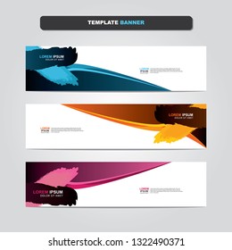 Vector abstract web banner design template. Collection of web banner template. Abstract geometric web design banner template isolated on grey background. Header - landing page Web Design Elements 