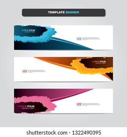 Vector abstract web banner design template. Collection of web banner template. Abstract geometric web design banner template isolated on grey background. Header - landing page Web Design Elements 
