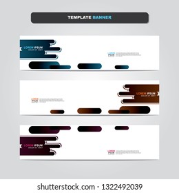 Vector abstract web banner design template. Collection of web banner template. Abstract geometric web design banner template isolated on grey background. Header - landing page Web Design Elements 