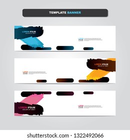 Vector abstract web banner design template. Collection of web banner template. Abstract geometric web design banner template isolated on grey background. Header - landing page Web Design Elements 