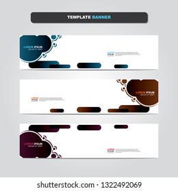 Vector abstract web banner design template. Collection of web banner template. Abstract geometric web design banner template isolated on grey background. Header - landing page Web Design Elements 