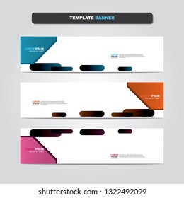 Vector abstract web banner design template. Collection of web banner template. Abstract geometric web design banner template isolated on grey background. Header - landing page Web Design Elements 