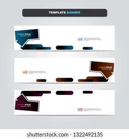 Vector abstract web banner design template. Collection of web banner template. Abstract geometric web design banner template isolated on grey background. Header - landing page Web Design Elements 