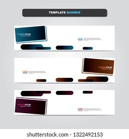 Vector abstract web banner design template. Collection of web banner template. Abstract geometric web design banner template isolated on grey background. Header - landing page Web Design Elements 