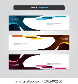 Vector abstract web banner design template. Collection of web banner template. Abstract geometric web design banner template isolated on grey background. Header - landing page Web Design Elements 