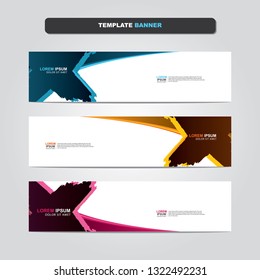 Vector abstract web banner design template. Collection of web banner template. Abstract geometric web design banner template isolated on grey background. Header - landing page Web Design Elements 