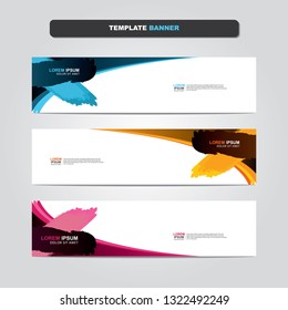 Vector abstract web banner design template. Collection of web banner template. Abstract geometric web design banner template isolated on grey background. Header - landing page Web Design Elements 