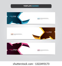 Vector abstract web banner design template. Collection of web banner template. Abstract geometric web design banner template isolated on grey background. Header - landing page Web Design Elements 