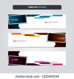 Vector abstract web banner design template. Collection of web banner template. Abstract geometric web design banner template isolated on grey background. Header - landing page Web Design Elements 