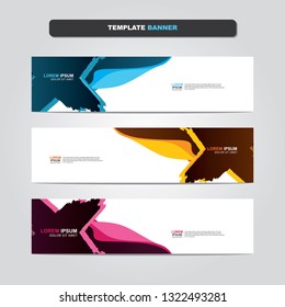 Vector abstract web banner design template. Collection of web banner template. Abstract geometric web design banner template isolated on grey background. Header - landing page Web Design Elements 