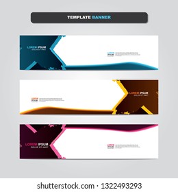 Vector abstract web banner design template. Collection of web banner template. Abstract geometric web design banner template isolated on grey background. Header - landing page Web Design Elements 