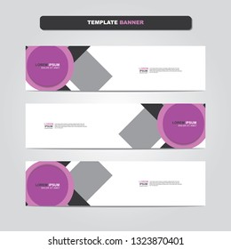 Vector abstract web banner design template. Collection of web banner template. Abstract geometric web design banner template isolated on grey background. Header - landing page Web Design Elements 