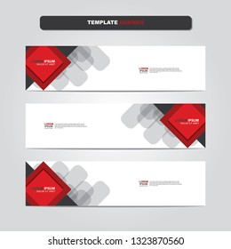 Vector abstract web banner design template. Collection of web banner template. Abstract geometric web design banner template isolated on grey background. Header - landing page Web Design Elements 