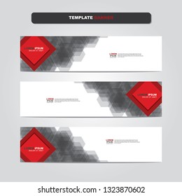 Vector abstract web banner design template. Collection of web banner template. Abstract geometric web design banner template isolated on grey background. Header - landing page Web Design Elements 