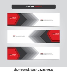 Vector abstract web banner design template. Collection of web banner template. Abstract geometric web design banner template isolated on grey background. Header - landing page Web Design Elements 