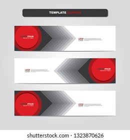 Vector abstract web banner design template. Collection of web banner template. Abstract geometric web design banner template isolated on grey background. Header - landing page Web Design Elements 