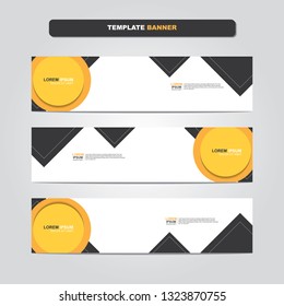 Vector abstract web banner design template. Collection of web banner template. Abstract geometric web design banner template isolated on grey background. Header - landing page Web Design Elements 