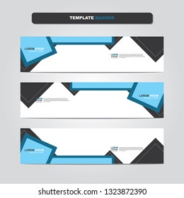 Vector abstract web banner design template. Collection of web banner template. Abstract geometric web design banner template isolated on grey background. Header - landing page Web Design Elements 