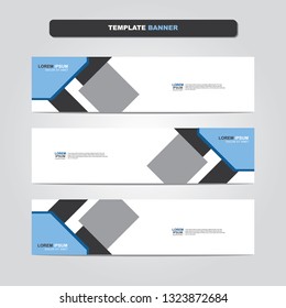 Vector abstract web banner design template. Collection of web banner template. Abstract geometric web design banner template isolated on grey background. Header - landing page Web Design Elements 