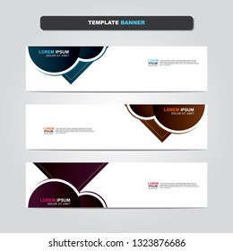 Vector abstract web banner design template. Collection of web banner template. Abstract geometric web design banner template isolated on grey background. Header - landing page Web Design Elements 