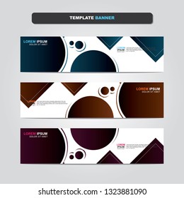 Vector abstract web banner design template. Collection of web banner template. Abstract geometric web design banner template isolated on grey background. Header - landing page Web Design Elements 