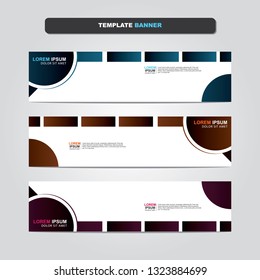 Vector abstract web banner design template. Collection of web banner template. Abstract geometric web design banner template isolated on grey background. Header - landing page Web Design Elements 