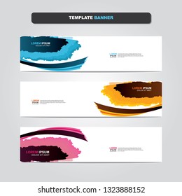 Vector abstract web banner design template. Collection of web banner template. Abstract geometric web design banner template isolated on grey background. Header - landing page Web Design Elements 