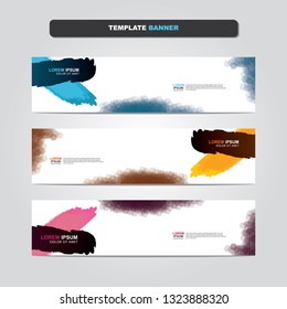 Vector abstract web banner design template. Collection of web banner template. Abstract geometric web design banner template isolated on grey background. Header - landing page Web Design Elements 