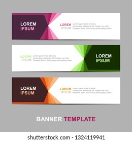Vector abstract web banner design template. Collection of web banner template. Abstract geometric web design banner template isolated on sliver background