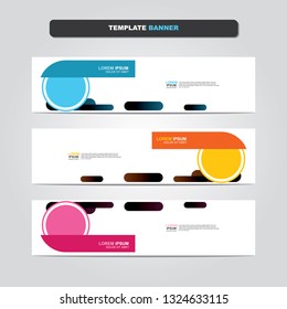 Vector abstract web banner design template. Collection of web banner template. Abstract geometric web design banner template isolated on grey background. Header - landing page Web Design Elements 