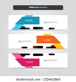 Vector abstract web banner design template. Collection of web banner template. Abstract geometric web design banner template isolated on grey background. Header - landing page Web Design Elements 