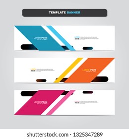 Vector abstract web banner design template. Collection of web banner template. Abstract geometric web design banner template isolated on grey background. Header - landing page Web Design Elements 