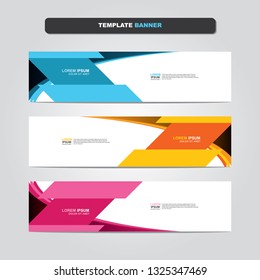 Vector abstract web banner design template. Collection of web banner template. Abstract geometric web design banner template isolated on grey background. Header - landing page Web Design Elements 