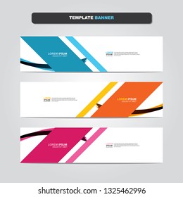 Vector abstract web banner design template. Collection of web banner template. Abstract geometric web design banner template isolated on grey background. Header - landing page Web Design Elements 
