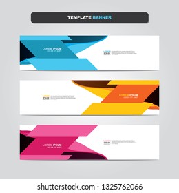 Vector abstract web banner design template. Collection of web banner template. Abstract geometric web design banner template isolated on grey background. Header - landing page Web Design Elements 